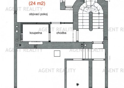 Pronájem pěkného vybaveného bytu 1+kk, 24m2 v rekonstruované vile P6-Břevnov.