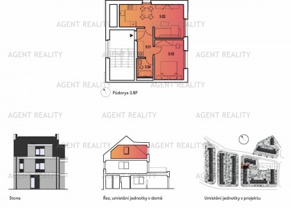 Prodej bytu s výhledem 2+kk, 51m2, ulice K Pískovně, Strančice